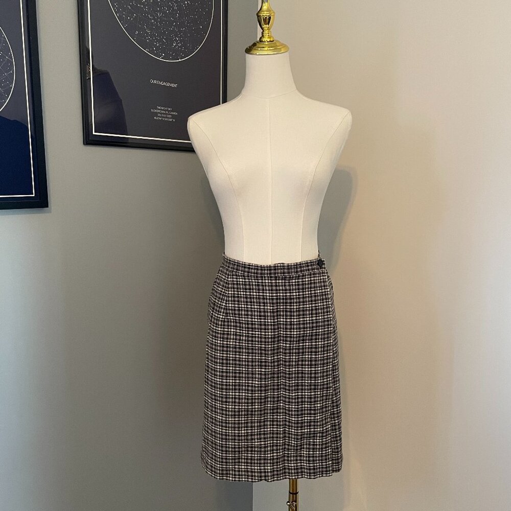 Vintage 1980s-1990s LD & Co. Plaid Wrap Skort